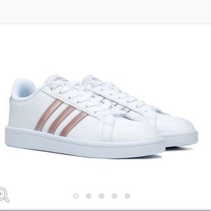 White/Rose Gold Adidas Neo Cloudfoam Advantage